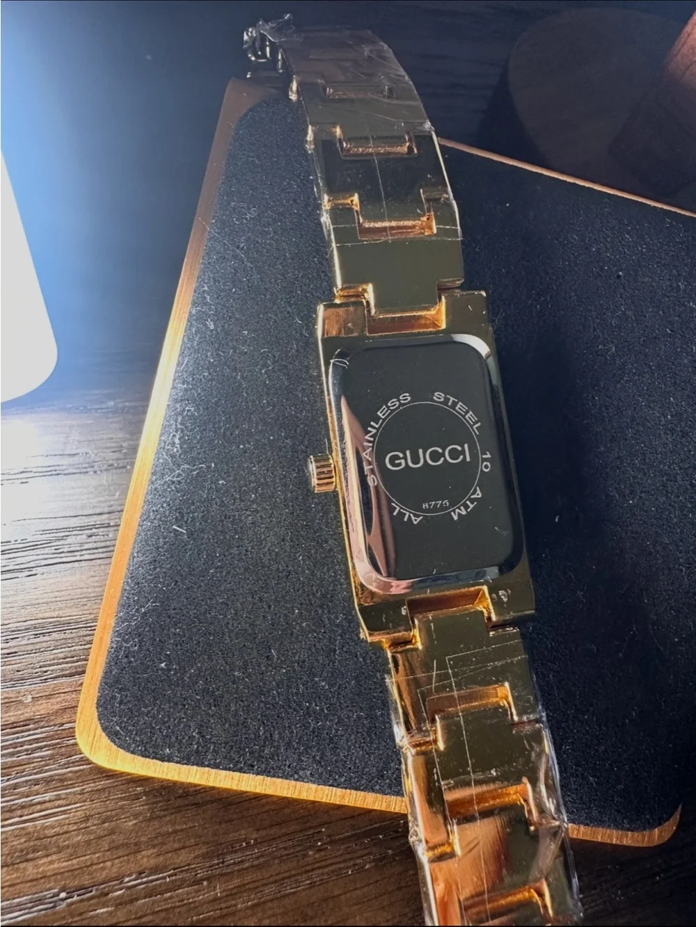 Gold-Tone Rectangular Women's Watch